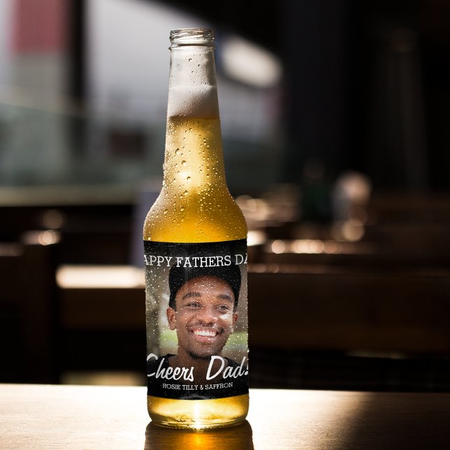 Personalised Photo Happy Fathers Day Beer Bottle Label (Creator Uploaded)