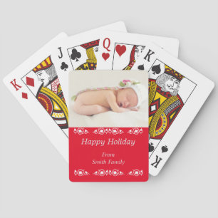 Personalised Photo Happy Holidays Playing Cards