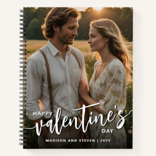 Personalised Photo Happy Valentine's Day Elegant Notebook