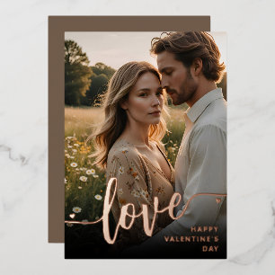 Personalised Photo Happy Valentine's Day Love Foil Holiday Card