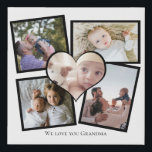 Personalised Photo Heart and Text Faux Canvas Print<br><div class="desc">Make a Personalised Photo keepsake wall art  - Faux Wrapped Canvas Print from Ricaso - add your own photos and text - photo keepsake gifts</div>