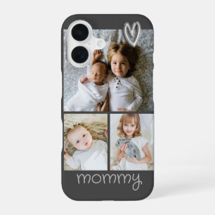Personalised Photo Heart and Text Photo Collage iPhone 16 Case