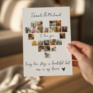 Personalised Photo Heart Love Card for Couples
