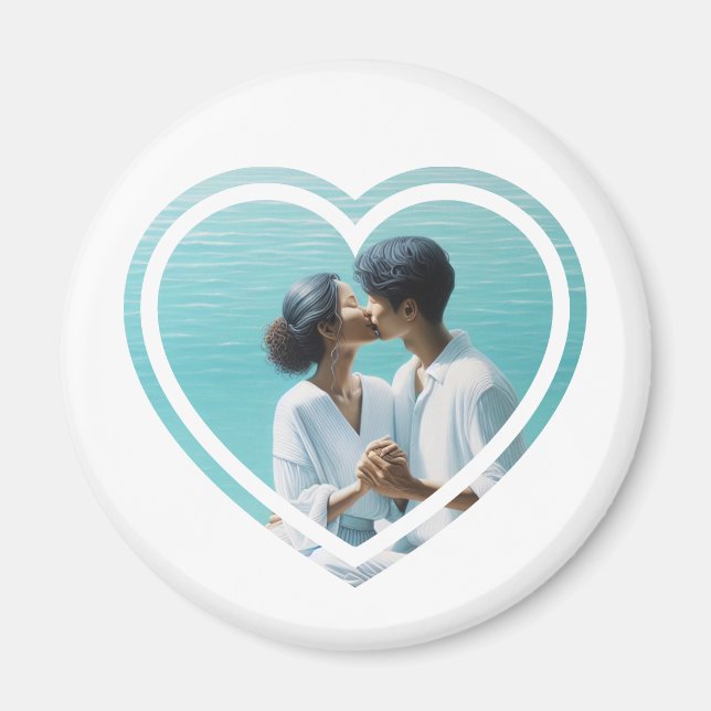 Personalised Photo Heart  Magnet (Front)