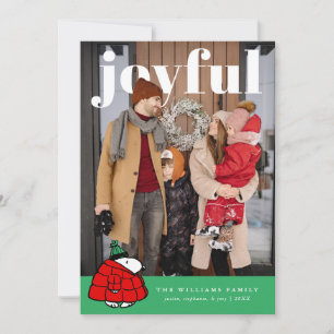 Personalised Photo Holiday Snoopy Puffer Jacket Card