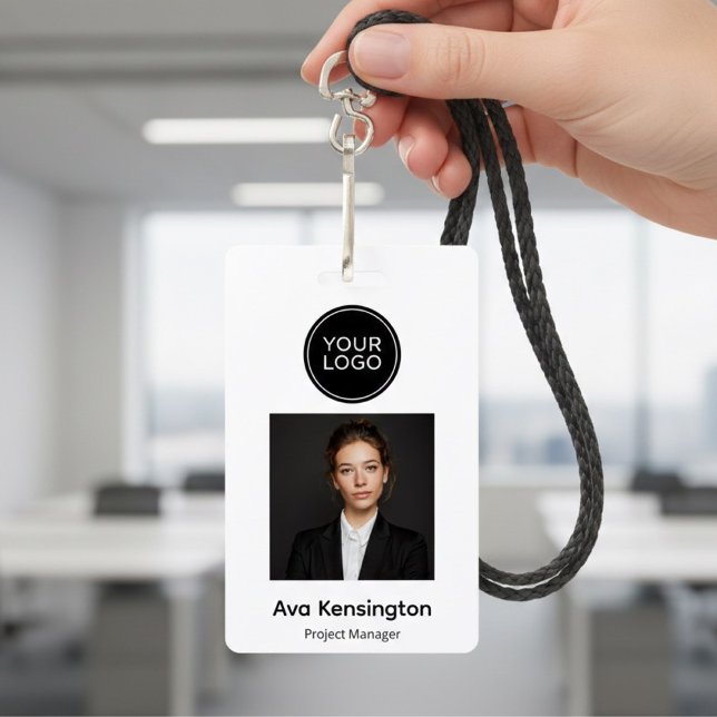 Personalised Photo ID Badge with Logo  Modern  (Creator Uploaded)