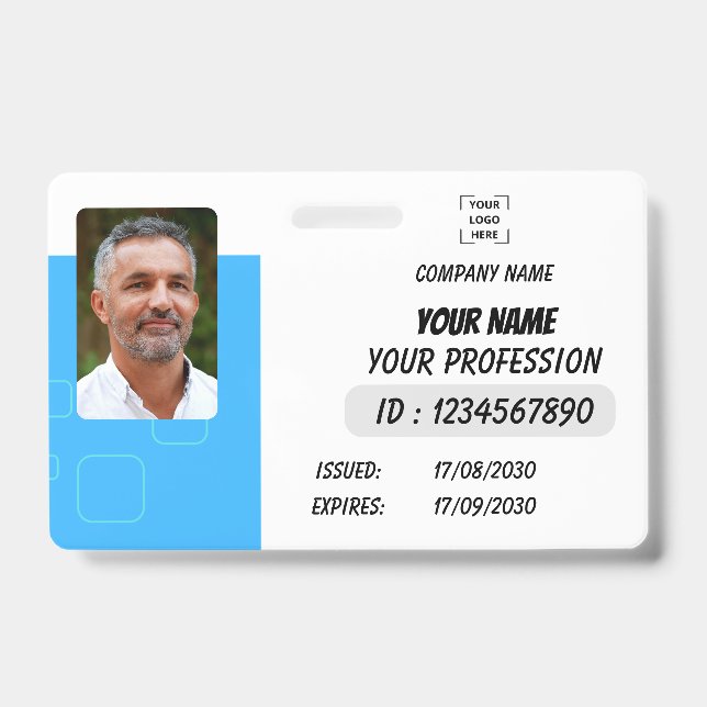 Personalised Photo ID Business Badge (Front)