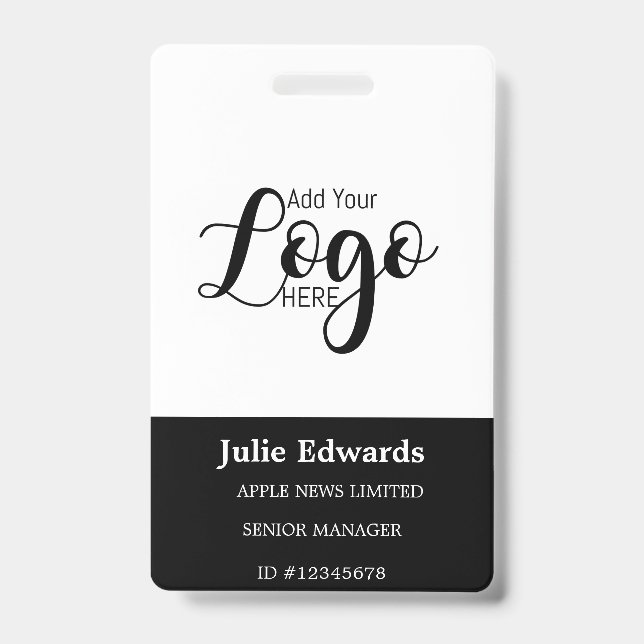 Personalised Photo ID & Logo security pass Badge (Front)