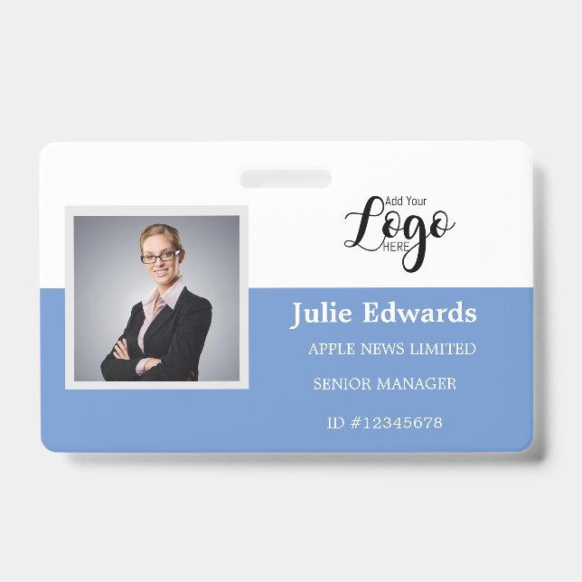 Personalised Photo ID & Logo security pass Badge (Front)