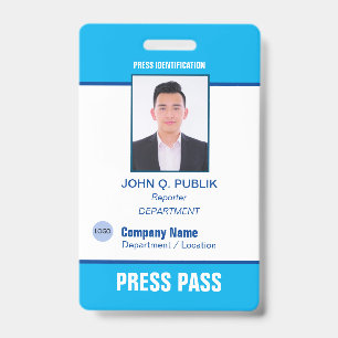 Personalised Photo ID Press Badge