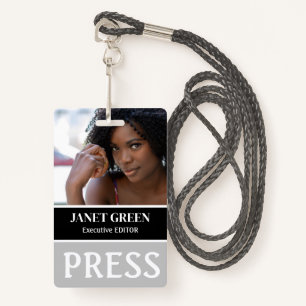 Personalised Photo ID Reporter Press Staff Pass ID ID Badge