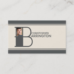 Personalised Photo Initial Letter B Monogram Business Card