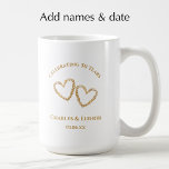 Personalised Photo Keepsake 50th Anniversary Gift Coffee Mug<br><div class="desc">Add the couple's names and photo to this stylish golden 50th wedding anniversary mug. The golden tan simple, modern script is not real foil but faux gold. All the elegant typography is editable. Personalise this special photo keepsake coffee mug with the couples names and wedding anniversary date for a beautiful...</div>