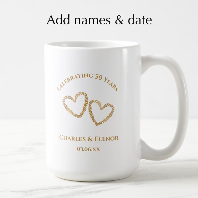 Personalised Photo Keepsake 50th Anniversary Gift Coffee Mug (Personalize this photo keepsake mug for a custom 50th wedding anniversary gift 
)
