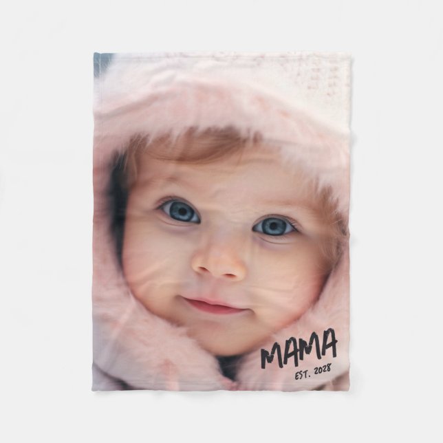 Personalised Photo Keepsake Mama Fleece Blanket (Front)