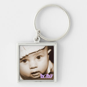 Personalised Photo Keychain "Baby" in Purple