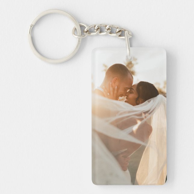 Personalised Photo Keychain with Custom Message (Front)