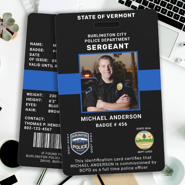 Personalised Photo Law Enforcement Police ID Card Badge (Creator Uploaded)