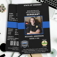 Personalised Photo Law Enforcement Police ID Card