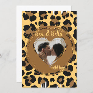 Personalised Photo Leopard Heart Holiday Card