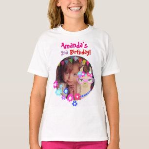 Personalised Photo Llama Birthday party girls T-Shirt