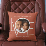 Personalised Photo Love Keepsake Grandpa Cushion<br><div class="desc">This We Love You Grandpa Photo Pillow is decorated with the word LOVE in white typography on a rust terracotta background.
Easily customisable with your photo and name.
Perfect as a Father's Day or Grandparent's Day gift.</div>