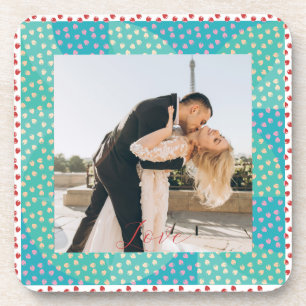 Personalised Photo Love Strawberry Frame Coaster