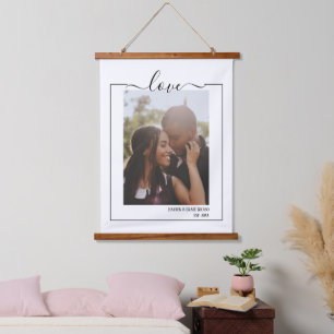 Personalised Photo Love Typography Hanging Tapestry