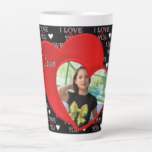 Personalised Photo Love you  Latte Mug