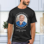 Personalised Photo Loving Memory Funeral Memorial T-Shirt<br><div class="desc">Honour your loved one with a custom photo memorial T-shirt. This unique memorial keepsake is the perfect gift for yourself, family or friends to pay tribute to your loved one. We hope your memorial t-shirt will bring you peace, joy and happy memories. Quote "In Loving Memory". Customise with favourite photo,...</div>