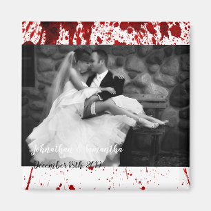 Personalised Photo Magnet Blood Splatter Vampire G