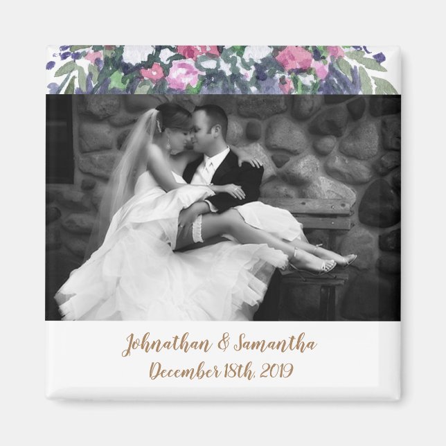 Personalised Photo Magnet Summer Country Wedding R (Front)