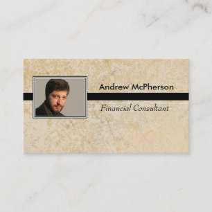 Personalised Photo Masculine Marble Tile Business Card