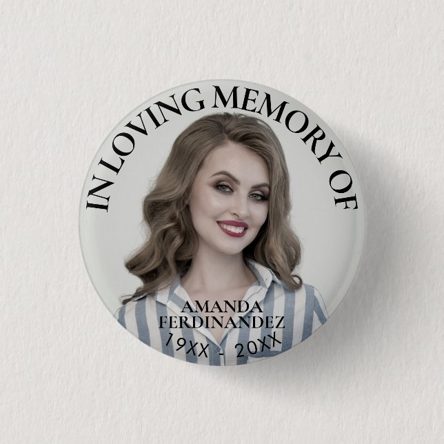 Personalised Photo Memorial 3 Cm Round Badge (Front)