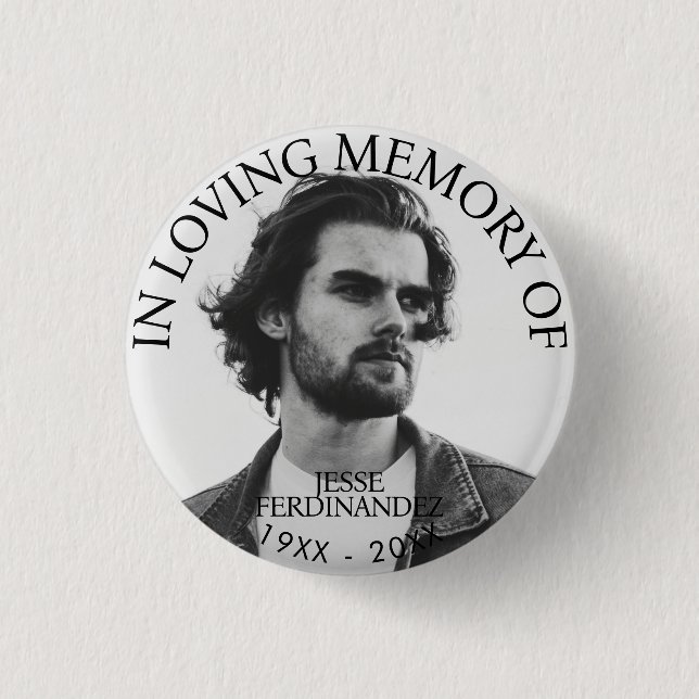 Personalised Photo Memorial 3 Cm Round Badge (Front)