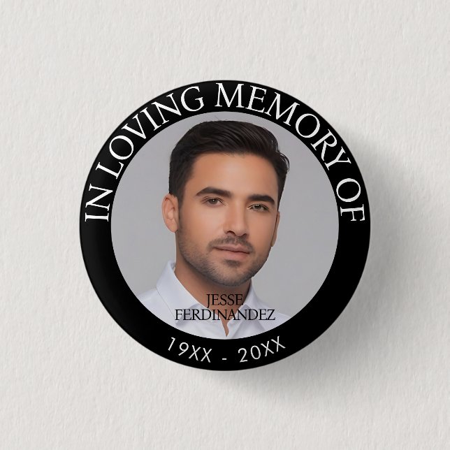 Personalised Photo Memorial 3 Cm Round Badge (Front)