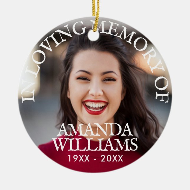 Personalised Photo Memorial Ceramic Ornament (Front)