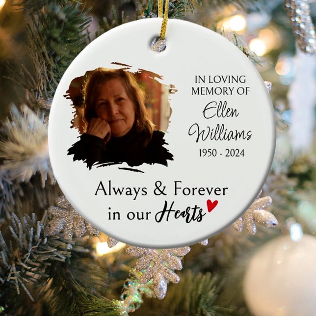 Personalised Photo Memorial Christmas Ceramic Ornament (Creator Uploaded)