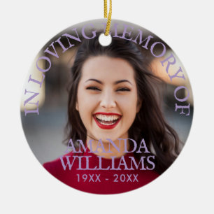 Personalised Photo Memorial Liliac Ceramic Ornament