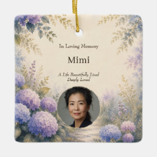 Personalised Photo Memorial Ornament   Watercolor