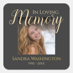Personalised Photo Memorial Square Sticker