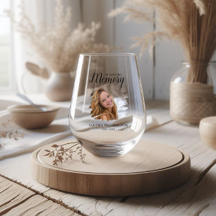 Personalised Photo Memorial Stemless Wine Glass