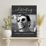 Personalised Photo Memorial Tribute Remembrance  Poster<br><div class="desc">Charcoal grey custom photo and message for memorial service.</div>