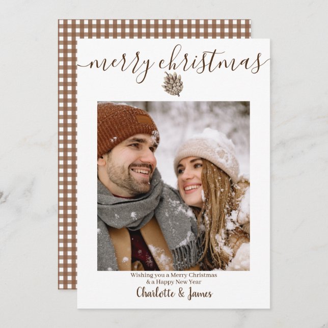 Personalised Photo Merry Christmas Holiday Card (Front/Back)