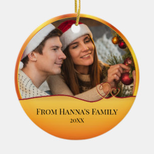 Personalised Photo "Merry Christmas" Nativity Ceramic Ornament