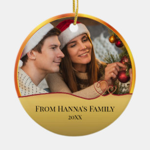 Personalised Photo "Merry Christmas" Nativity Ceramic Ornament