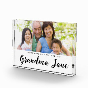 Personalised Photo Message Grandma Name Block