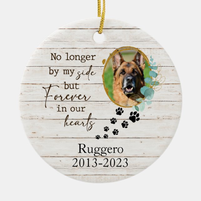 Personalised Photo & Message Pet Memorial  Ceramic Ornament (Front)