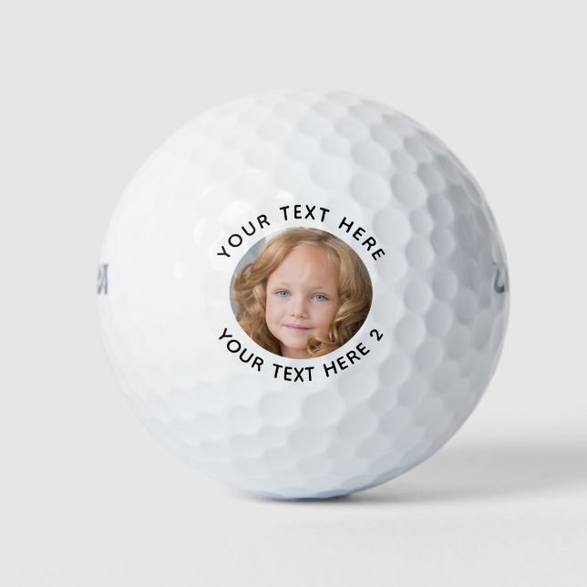 Personalised Photo Modern Create Template Golfer G Golf Balls (Front)