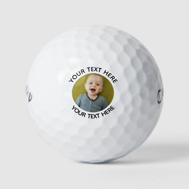 Personalised Photo Modern Create Template Golfer  Golf Balls (Front)
